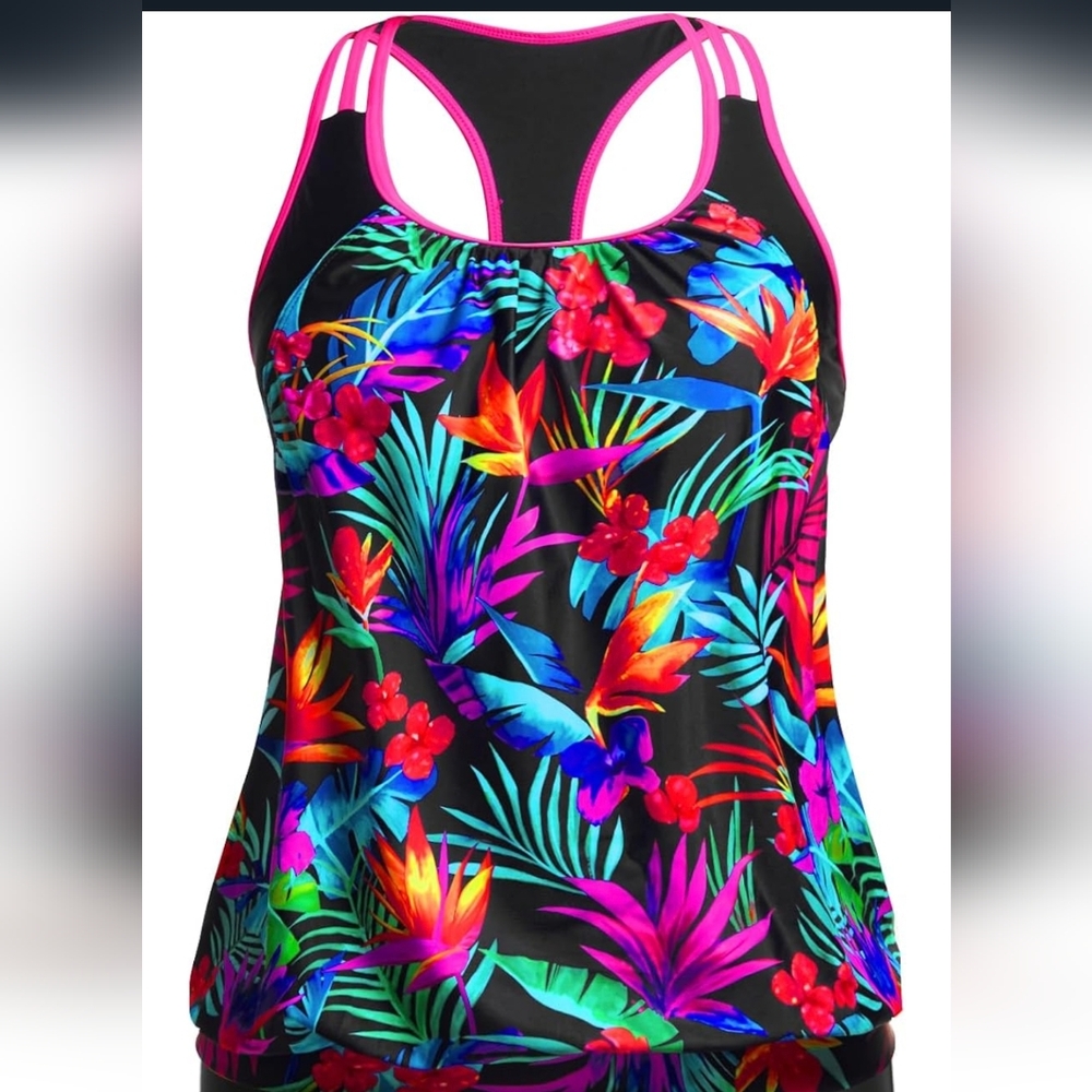 NWT Holipick Plus Size Tankini Top with Tummy Control & Racerback